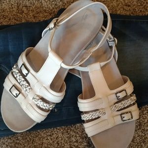 WORN ONLY ONCE!!  Easy Street White Sandals
